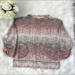 Anthropologie Red, Black, White top